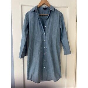 Theory Light Blue Chambray Style Shirt Dress Size 0